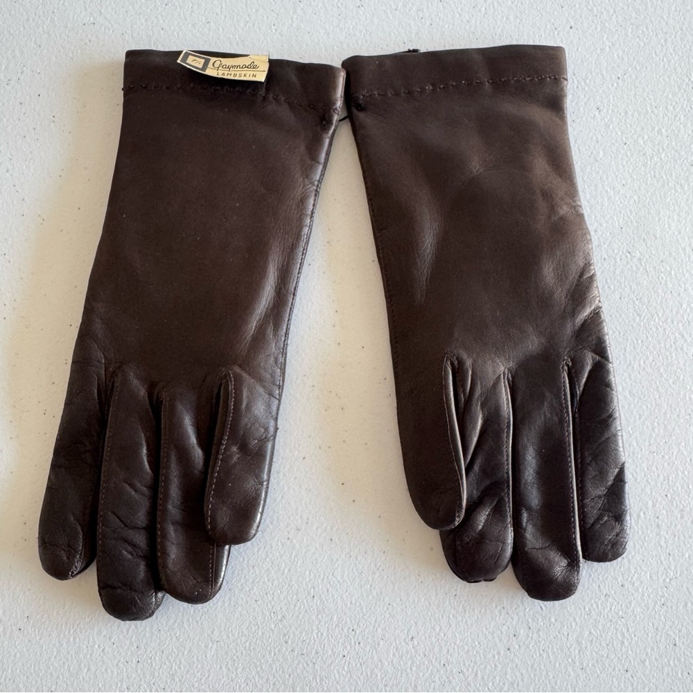 Gaymode Black Ladies Lambskin Gloves size 7.5